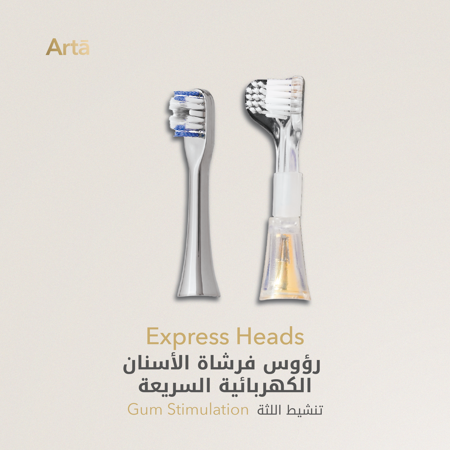 Arta Express replacement heads – gum stimulation & express cleaning for healthy smile | رؤوس فرشاة آرتا السريعة لتنشيط اللثة وتنظيف عميق للأسنان