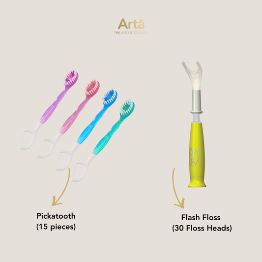 Pickatooth 5in1 Disposable Toothbrush + Flash Floss