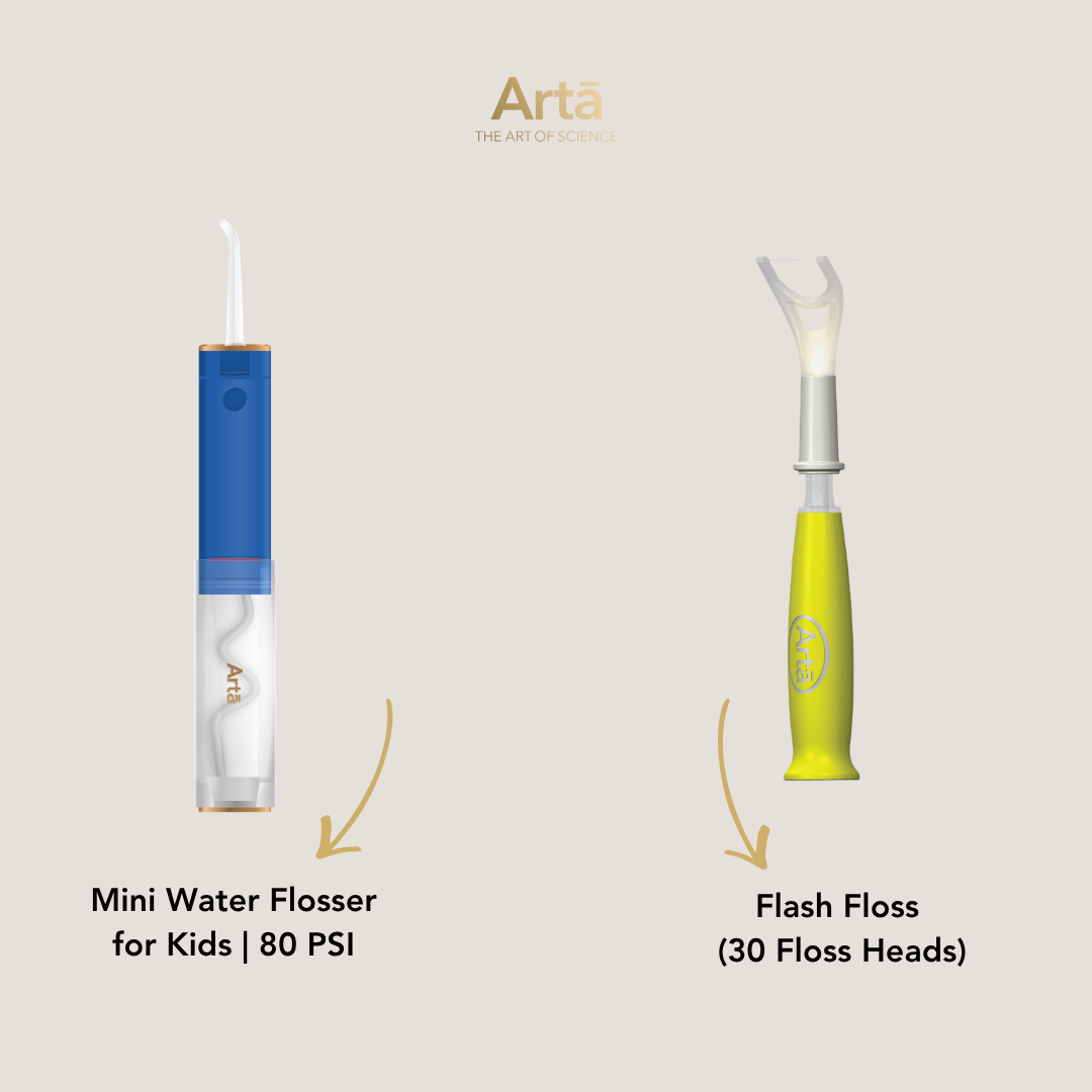 Mini Water Flosser for Kids + Flash Floss