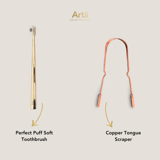 Perfect Puff Soft Toothbrush + Copper Tongue Scraper