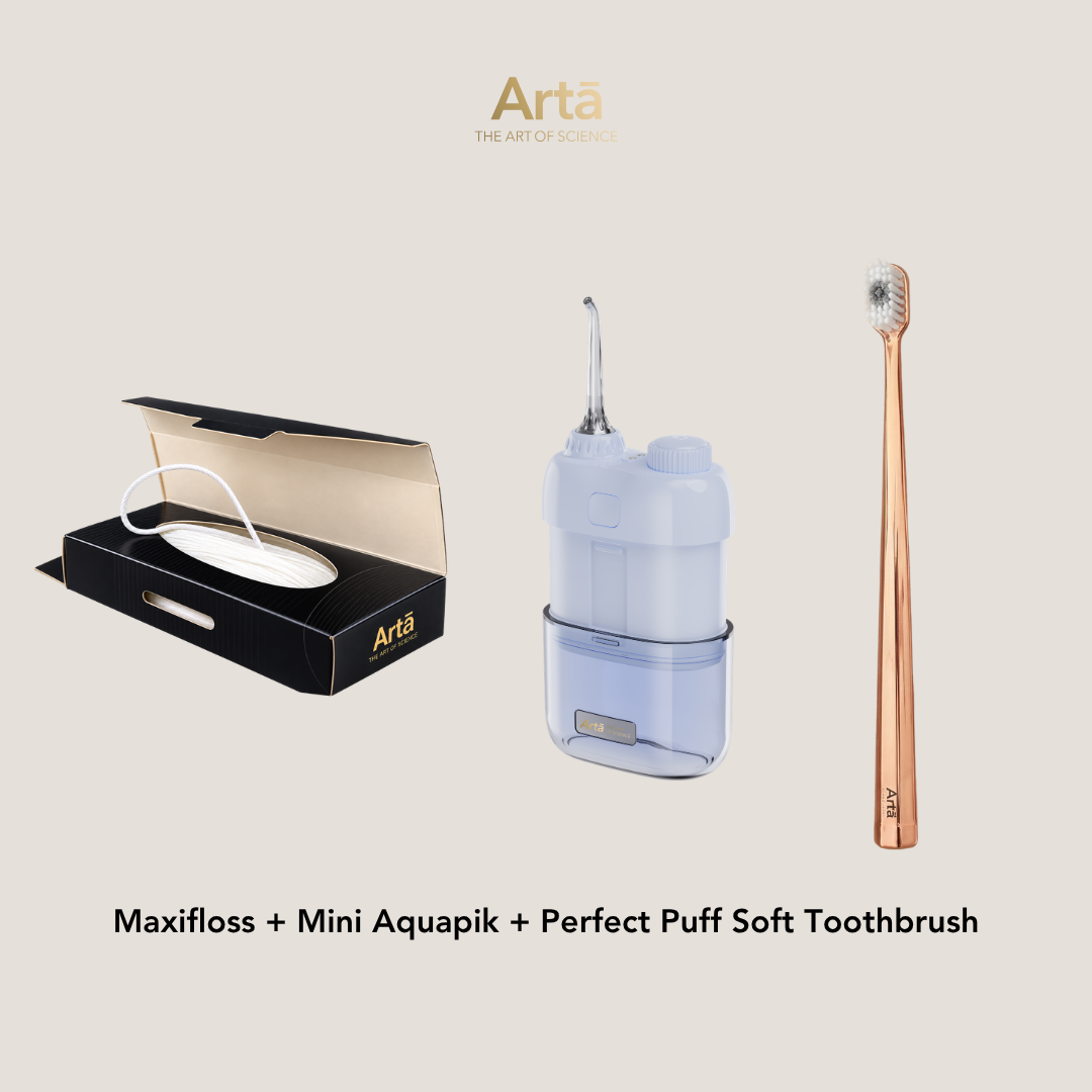 Maxifloss + Mini Aquapik + Perfect Puff Soft Toothbrush