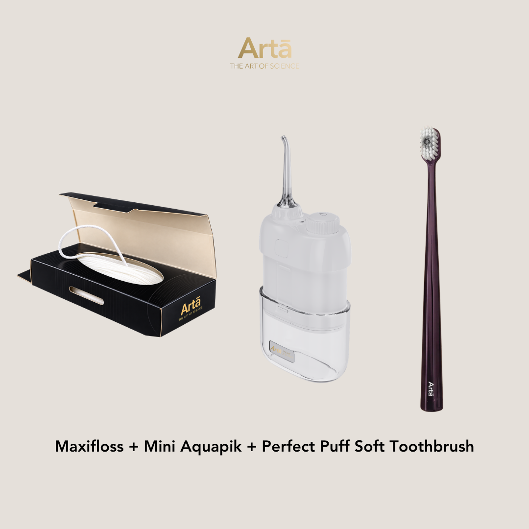 Maxifloss + Mini Aquapik + Perfect Puff Soft Toothbrush