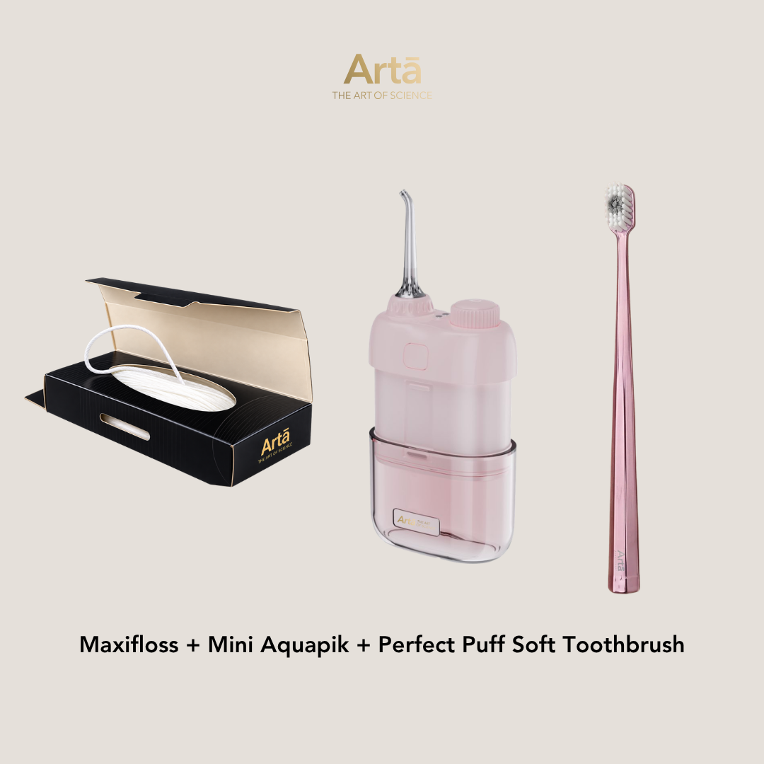 Maxifloss + Mini Aquapik + Perfect Puff Soft Toothbrush
