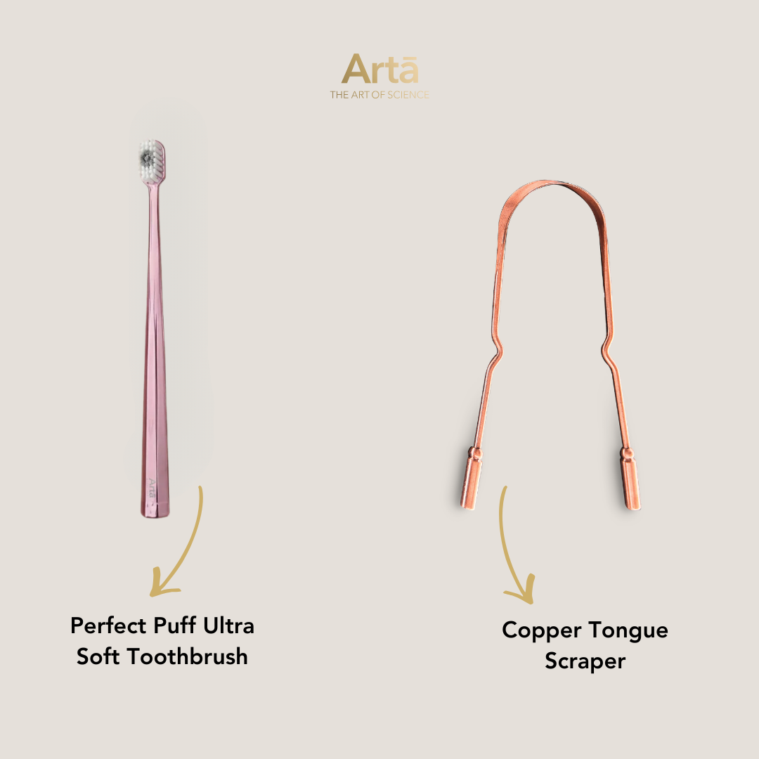 Perfect Puff Soft Toothbrush + Copper Tongue Scraper