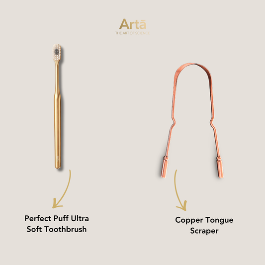 Perfect Puff Ultra Soft Toothbrush + Copper Tongue Scraper