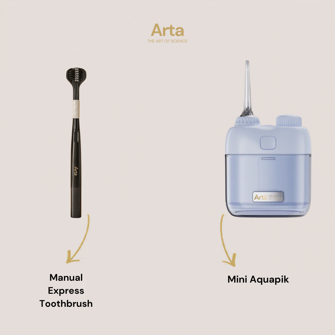 Mini Aquapik + Express Manual Toothbrush