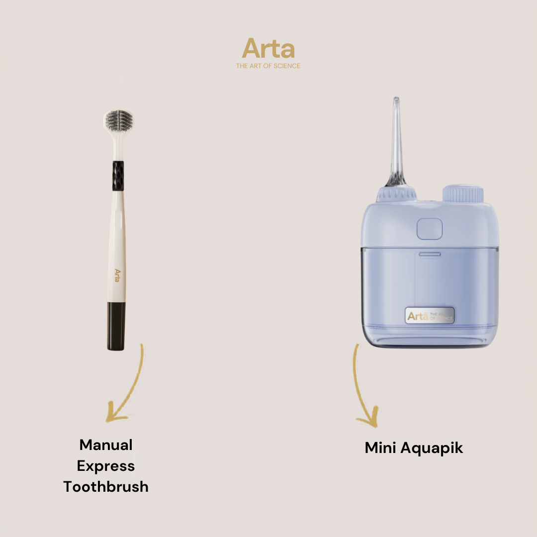 Mini Aquapik + Express Manual Toothbrush