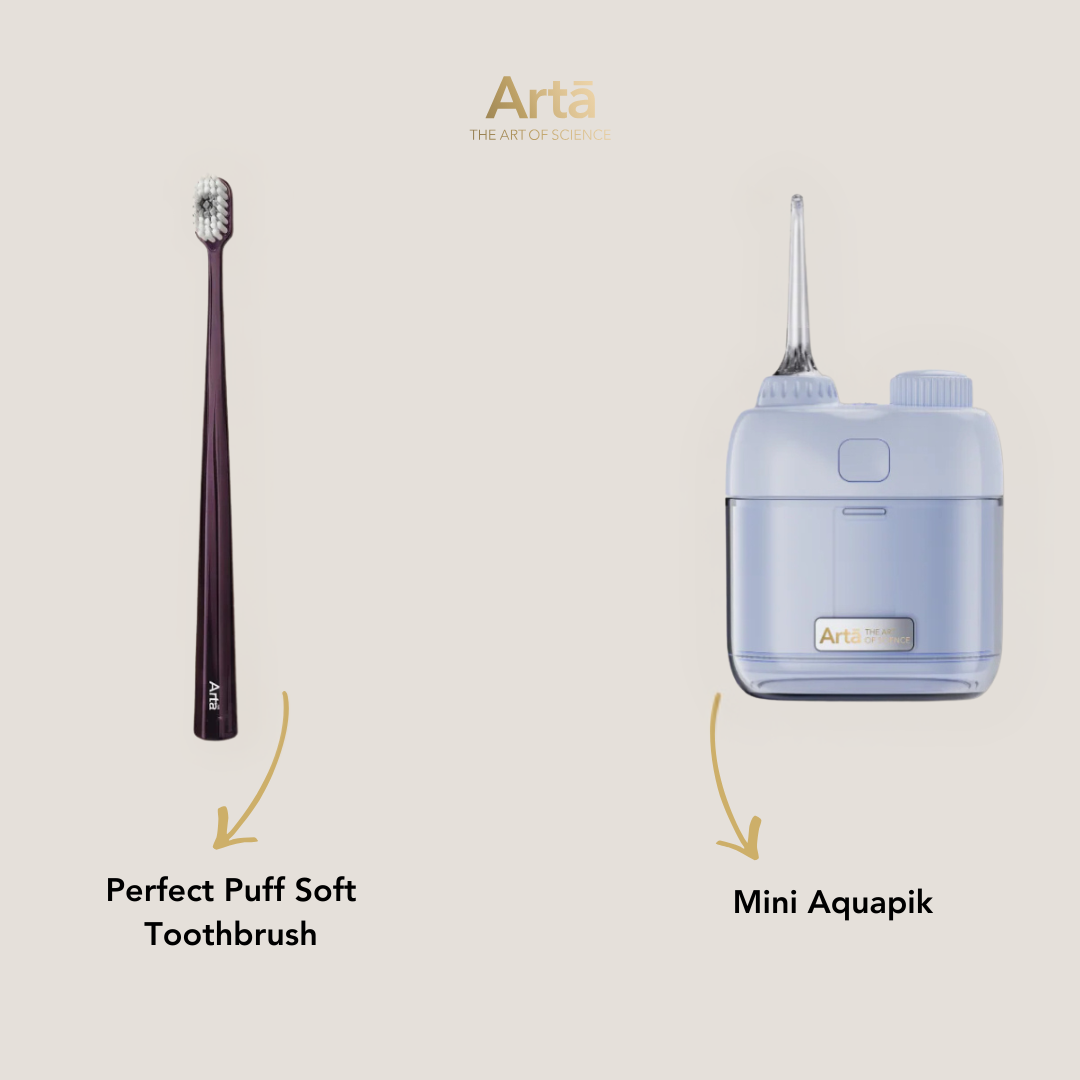 Mini Aquapik + Perfect Puff Soft Toothbrush