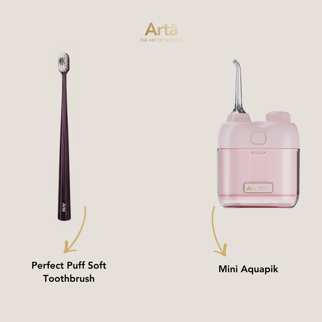 Mini Aquapik + Perfect Puff Soft Toothbrush
