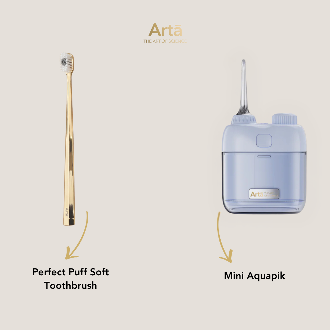 Mini Aquapik + Perfect Puff Soft Toothbrush