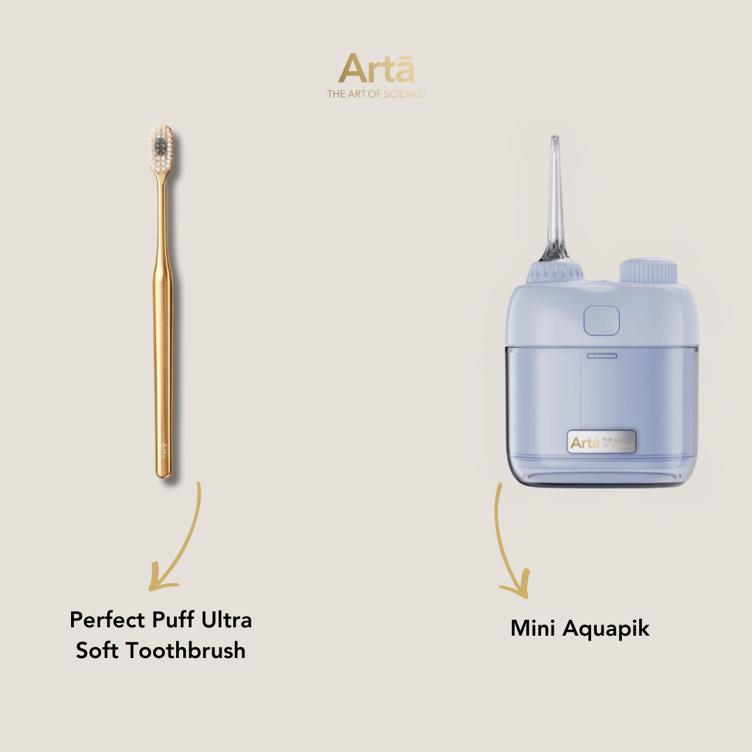 Mini Aquapik + Perfect Puff Ultra Soft Toothbrush