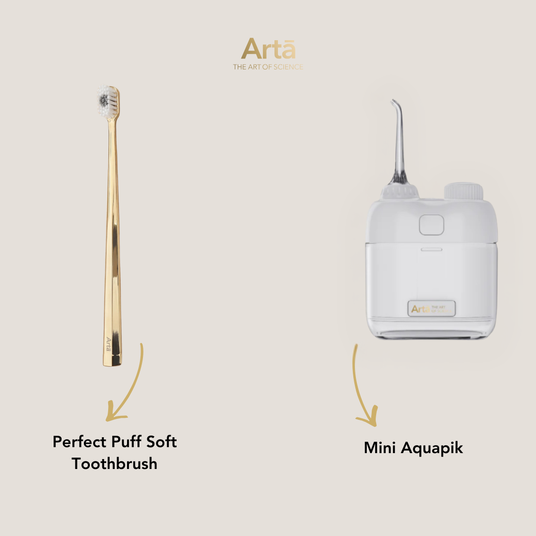 Mini Aquapik + Perfect Puff Soft Toothbrush