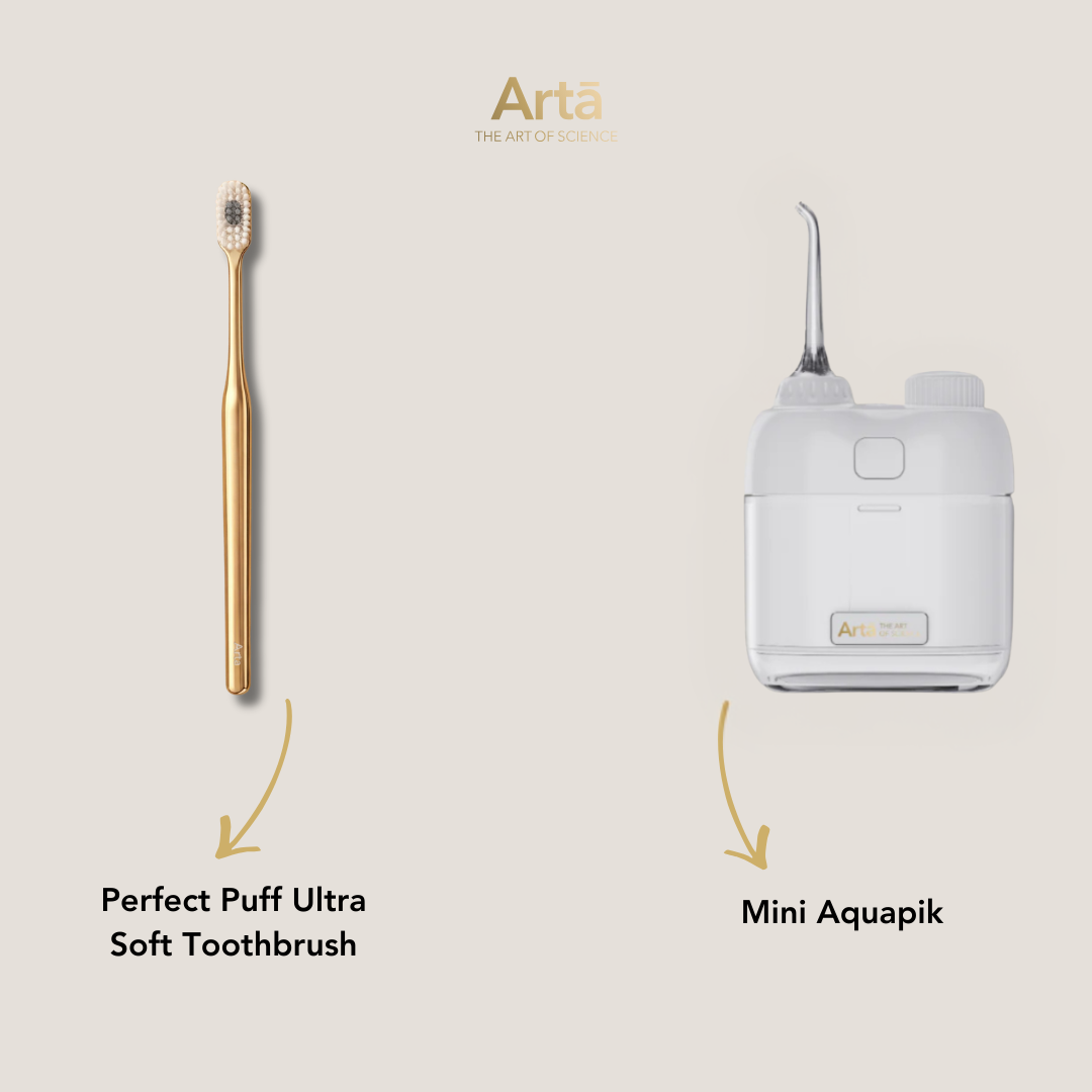 Mini Aquapik + Perfect Puff Ultra Soft Toothbrush