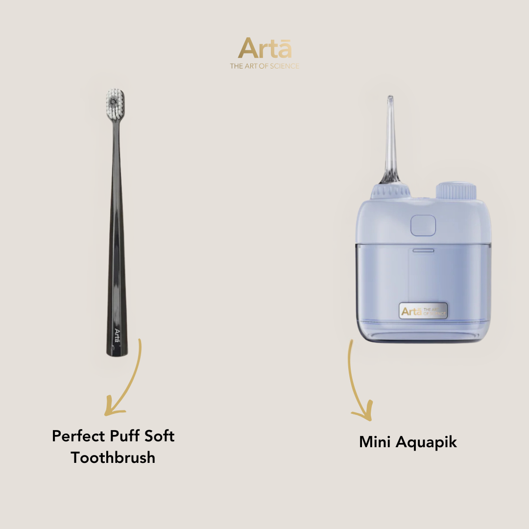 Mini Aquapik + Perfect Puff Soft Toothbrush