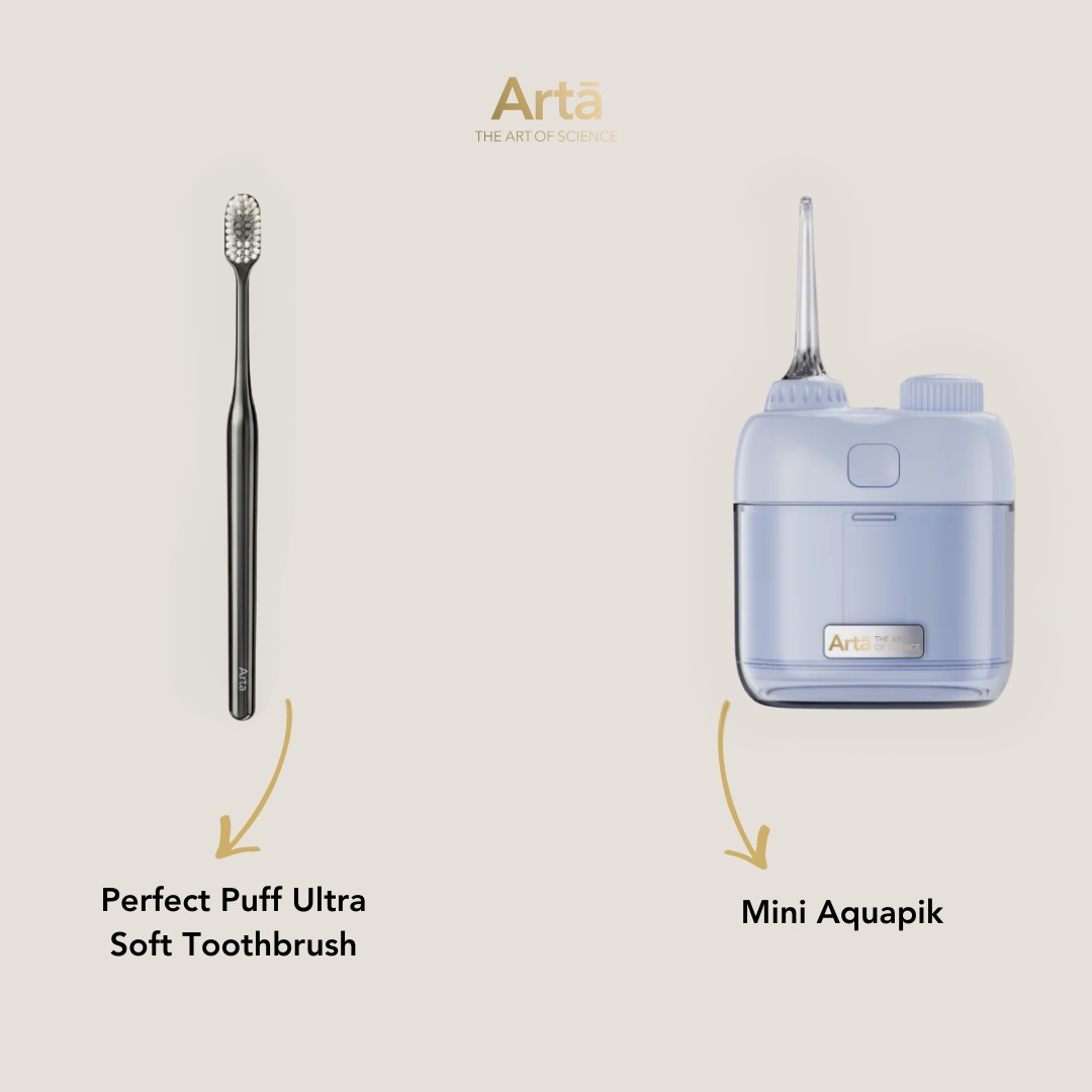 Mini Aquapik + Perfect Puff Ultra Soft Toothbrush