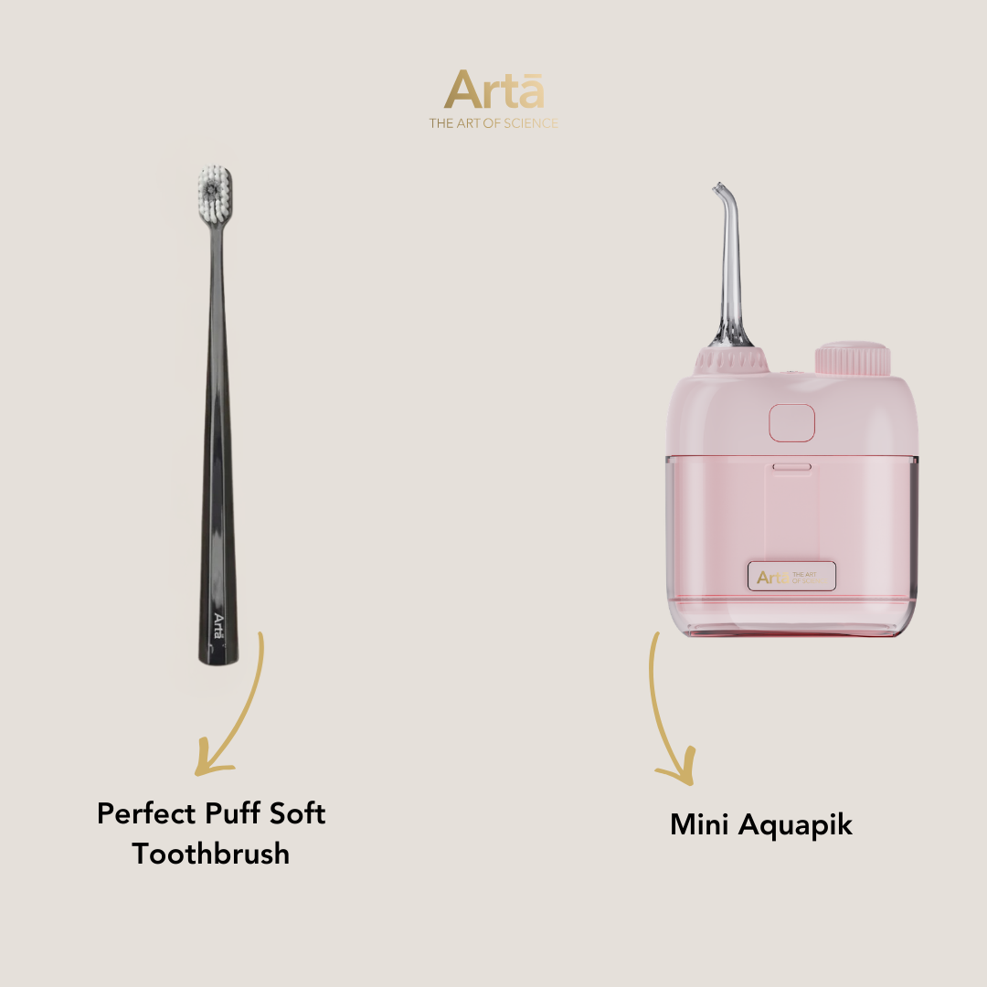 Mini Aquapik + Perfect Puff Soft Toothbrush