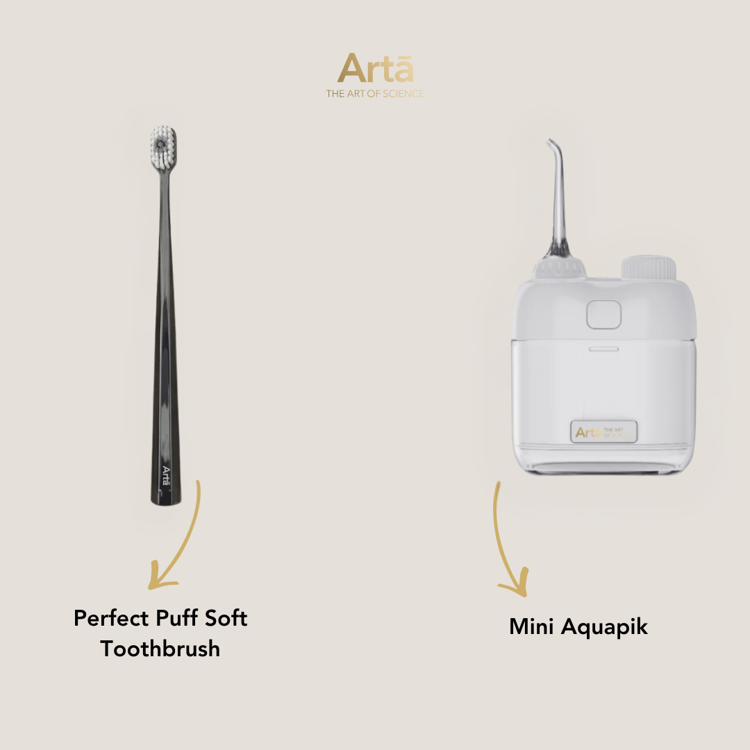 Mini Aquapik + Perfect Puff Soft Toothbrush