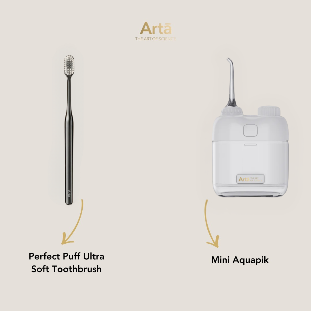 Mini Aquapik + Perfect Puff Ultra Soft Toothbrush