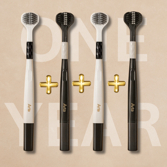 Express Manual Toothbrush for Arta one year supply package sale for four pieces.
فرشاة اكسبرس اليدوية من آرتا من ٤ فرش لتكفي لمدة سنة لتغييرها كل ٣ شهور.