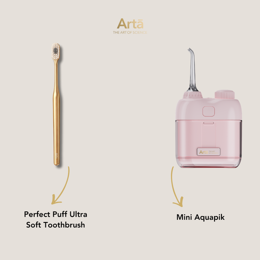 Mini Aquapik + Perfect Puff Ultra Soft Toothbrush