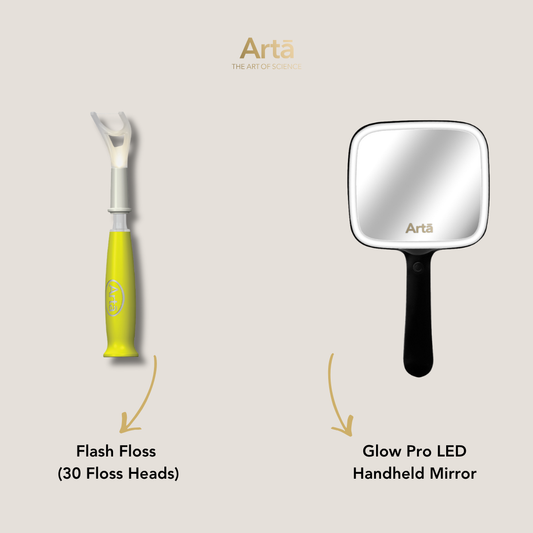 Glow Pro LED Handheld Mirror + Flash Floss