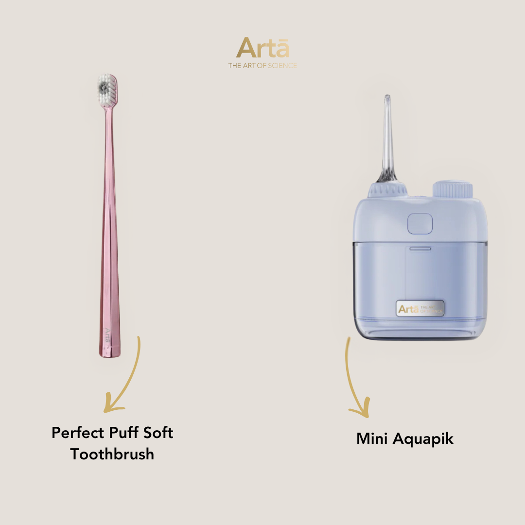 Mini Aquapik + Perfect Puff Soft Toothbrush