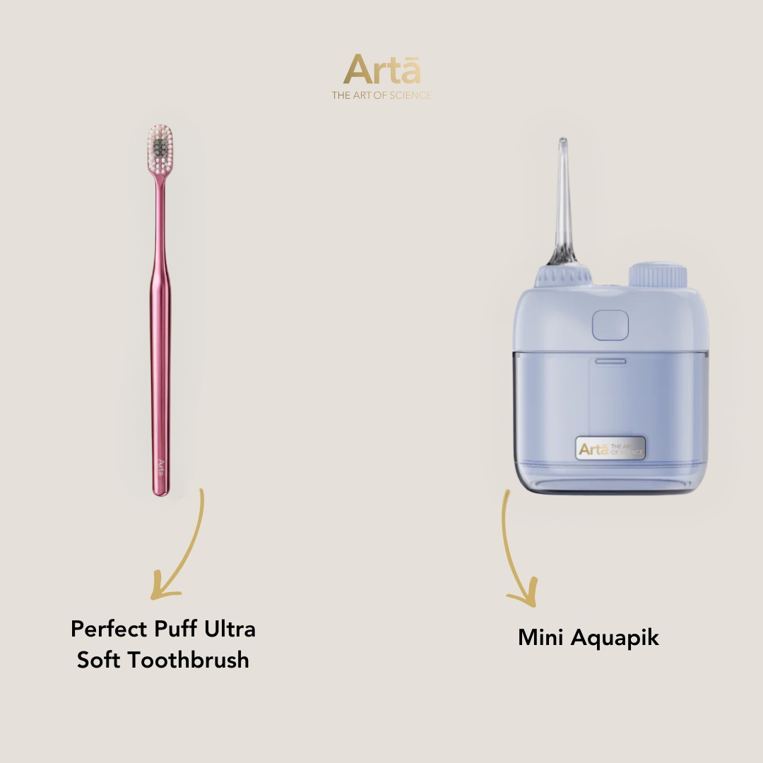 Mini Aquapik + Perfect Puff Ultra Soft Toothbrush