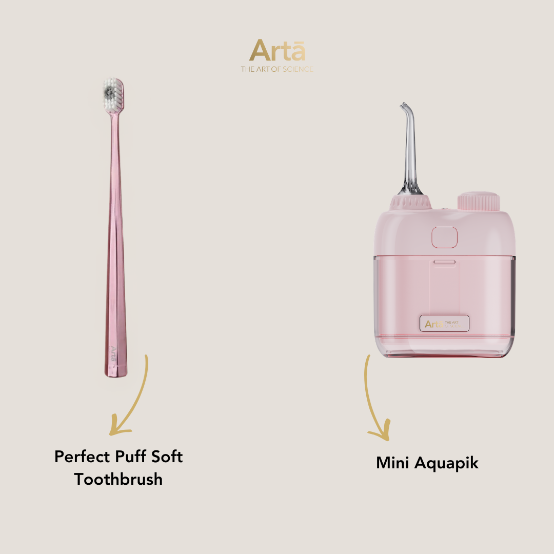 Mini Aquapik + Perfect Puff Soft Toothbrush