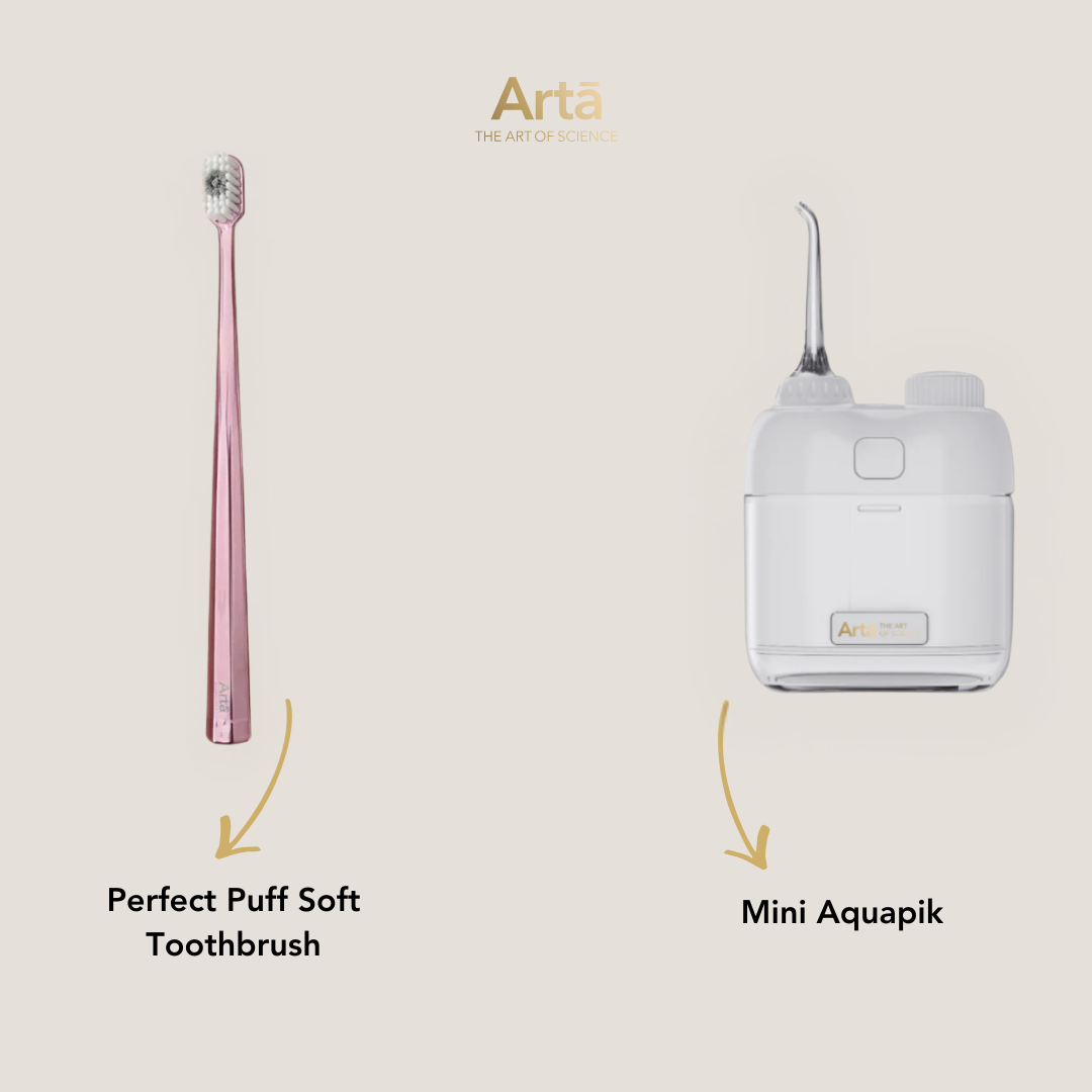 Mini Aquapik + Perfect Puff Soft Toothbrush
