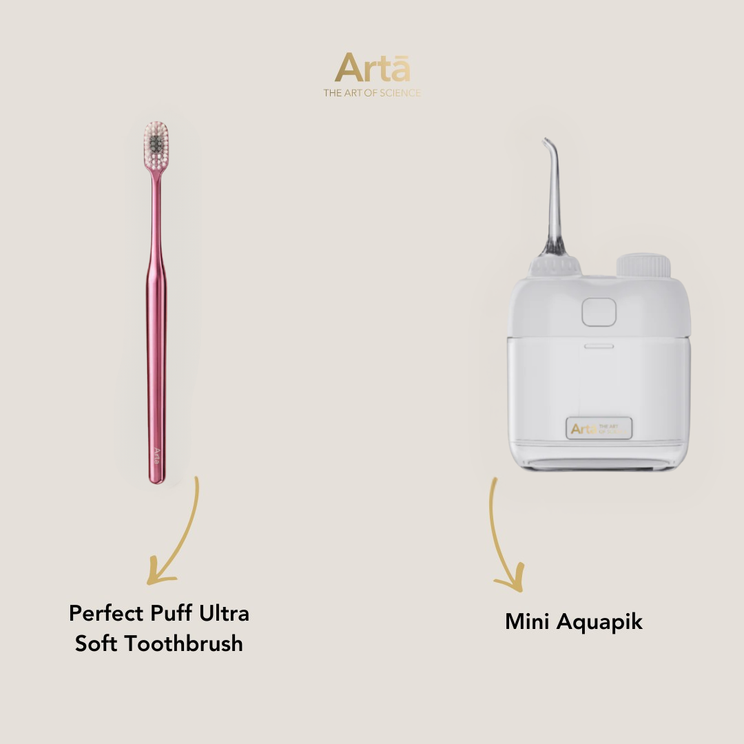 Mini Aquapik + Perfect Puff Ultra Soft Toothbrush