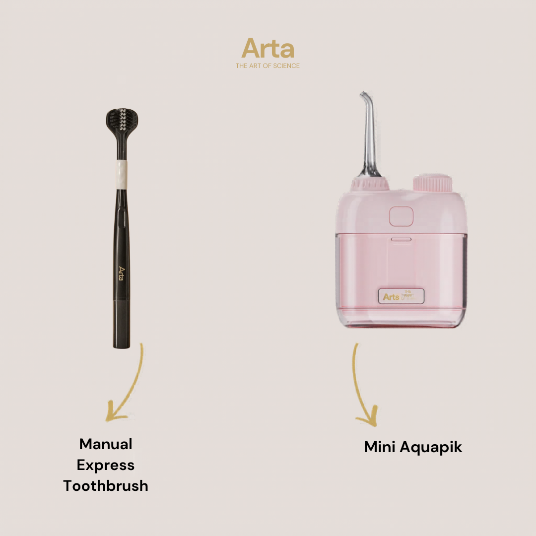 Mini Aquapik + Express Manual Toothbrush