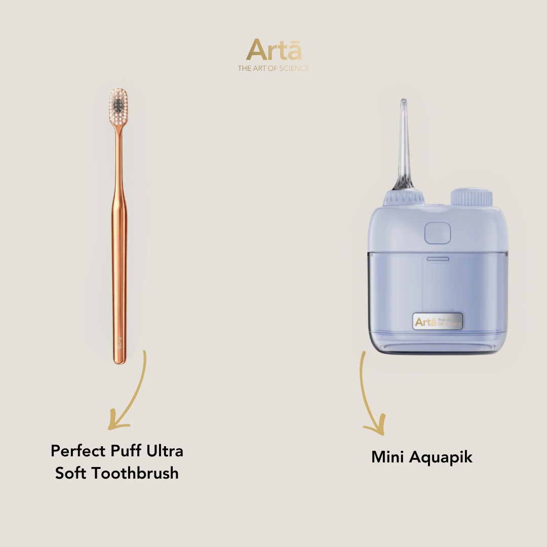 Mini Aquapik + Perfect Puff Ultra Soft Toothbrush