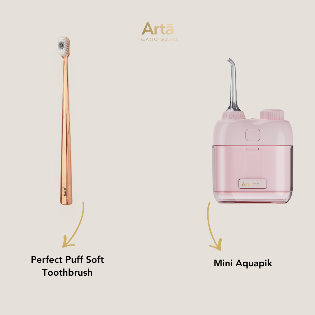 Mini Aquapik + Perfect Puff Soft Toothbrush