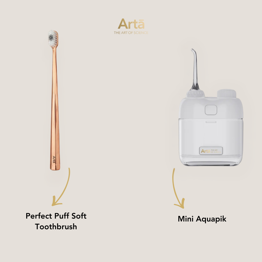 Mini Aquapik + Perfect Puff Soft Toothbrush