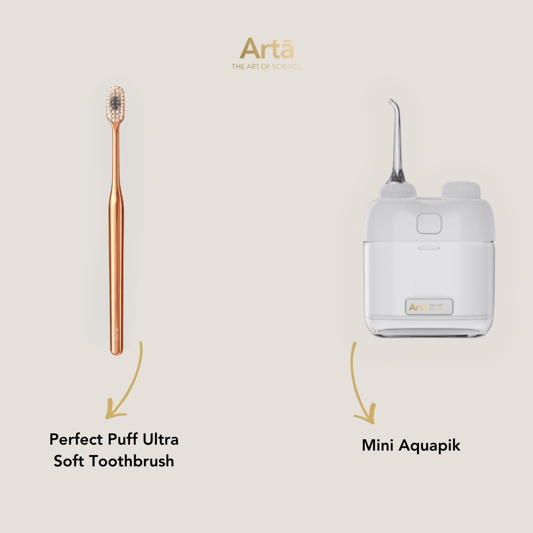 Mini Aquapik + Perfect Puff Ultra Soft Toothbrush