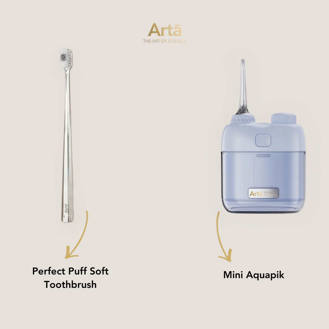 Mini Aquapik + Perfect Puff Soft Toothbrush