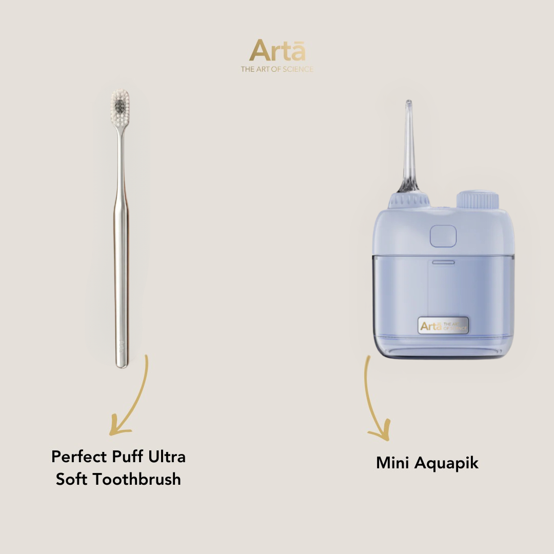 Mini Aquapik + Perfect Puff Ultra Soft Toothbrush