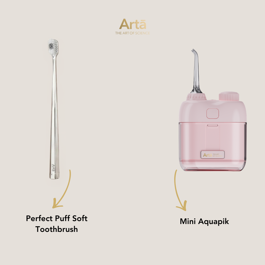 Mini Aquapik + Perfect Puff Soft Toothbrush