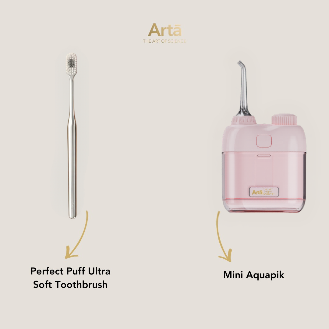 Mini Aquapik + Perfect Puff Ultra Soft Toothbrush