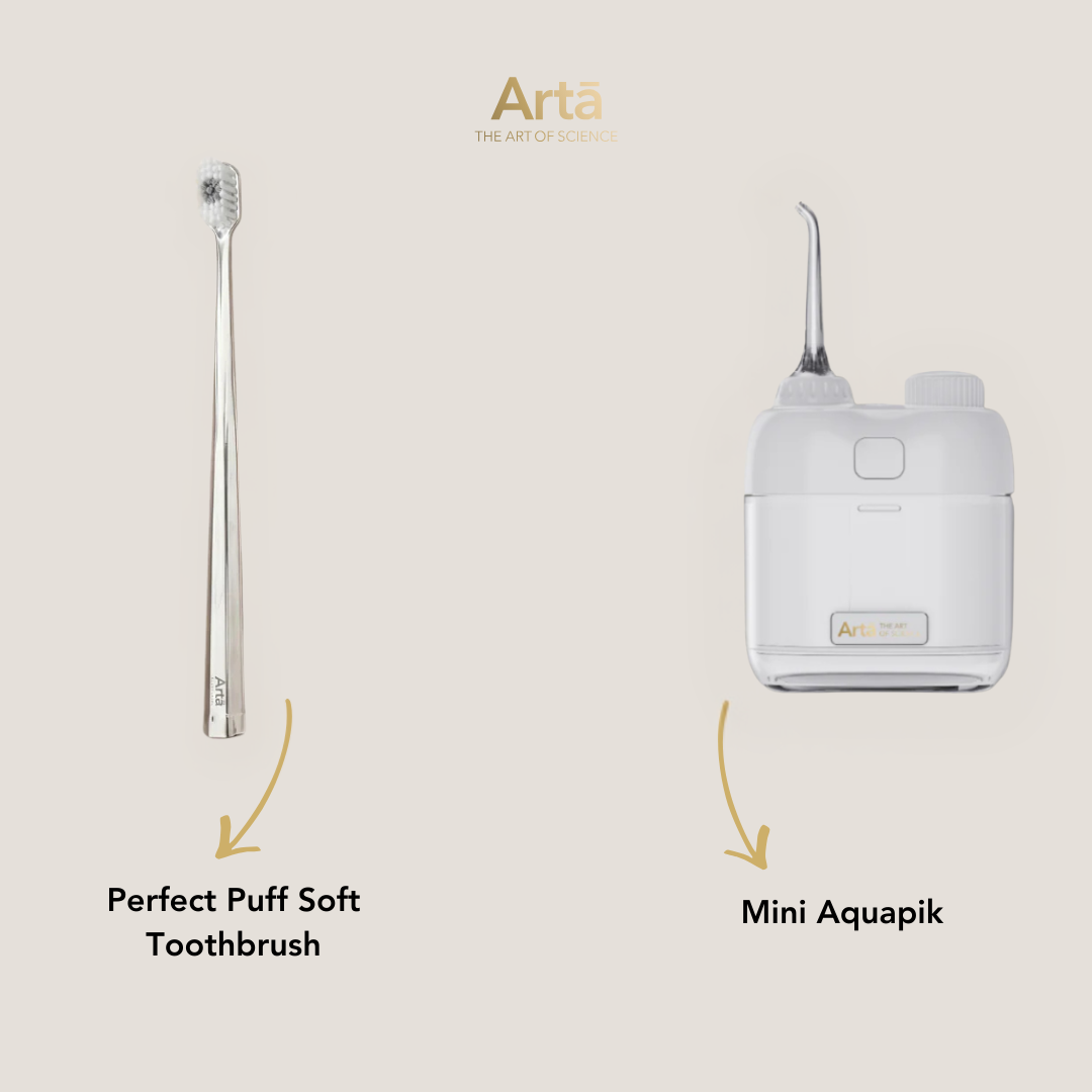 Mini Aquapik + Perfect Puff Soft Toothbrush