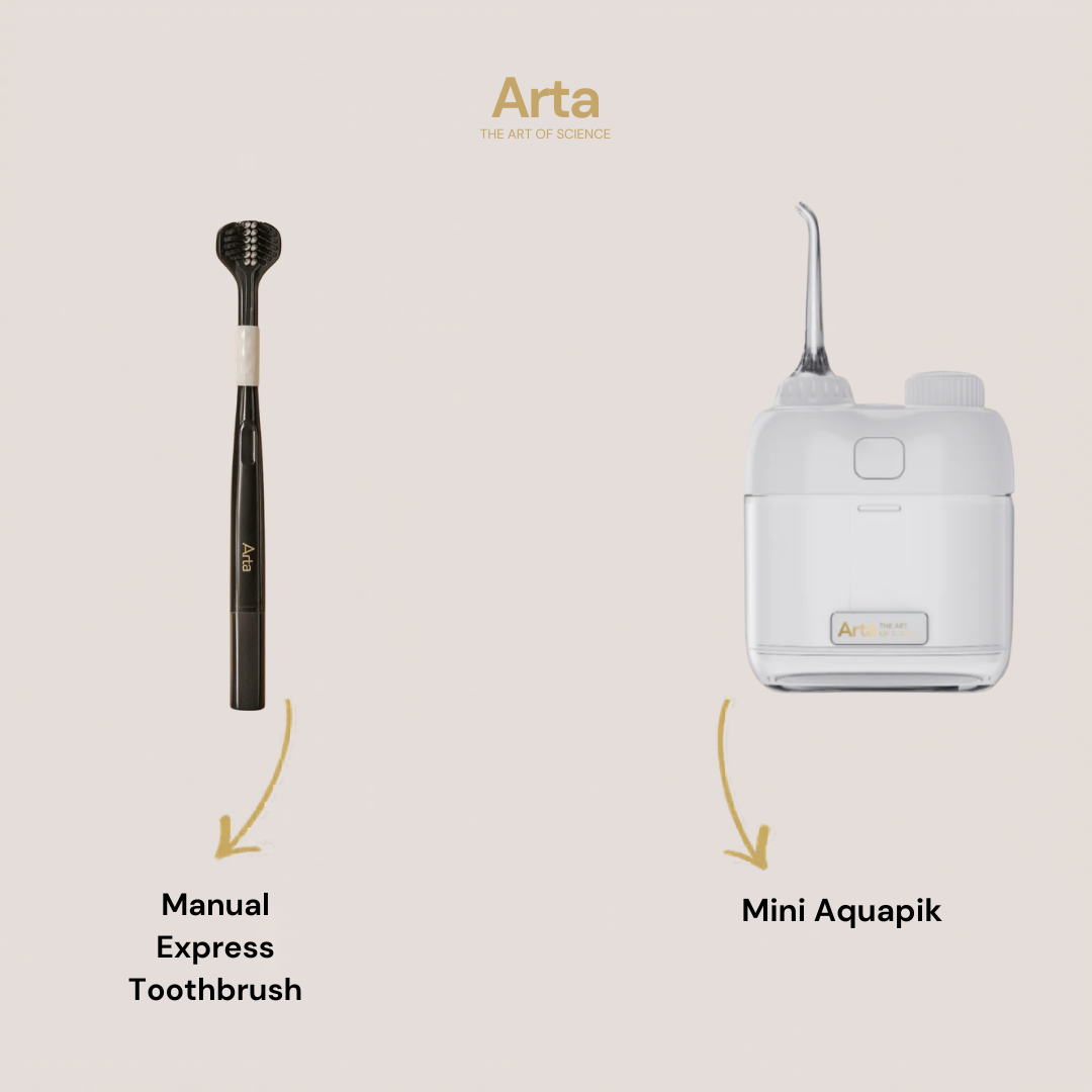 Mini Aquapik + Express Manual Toothbrush