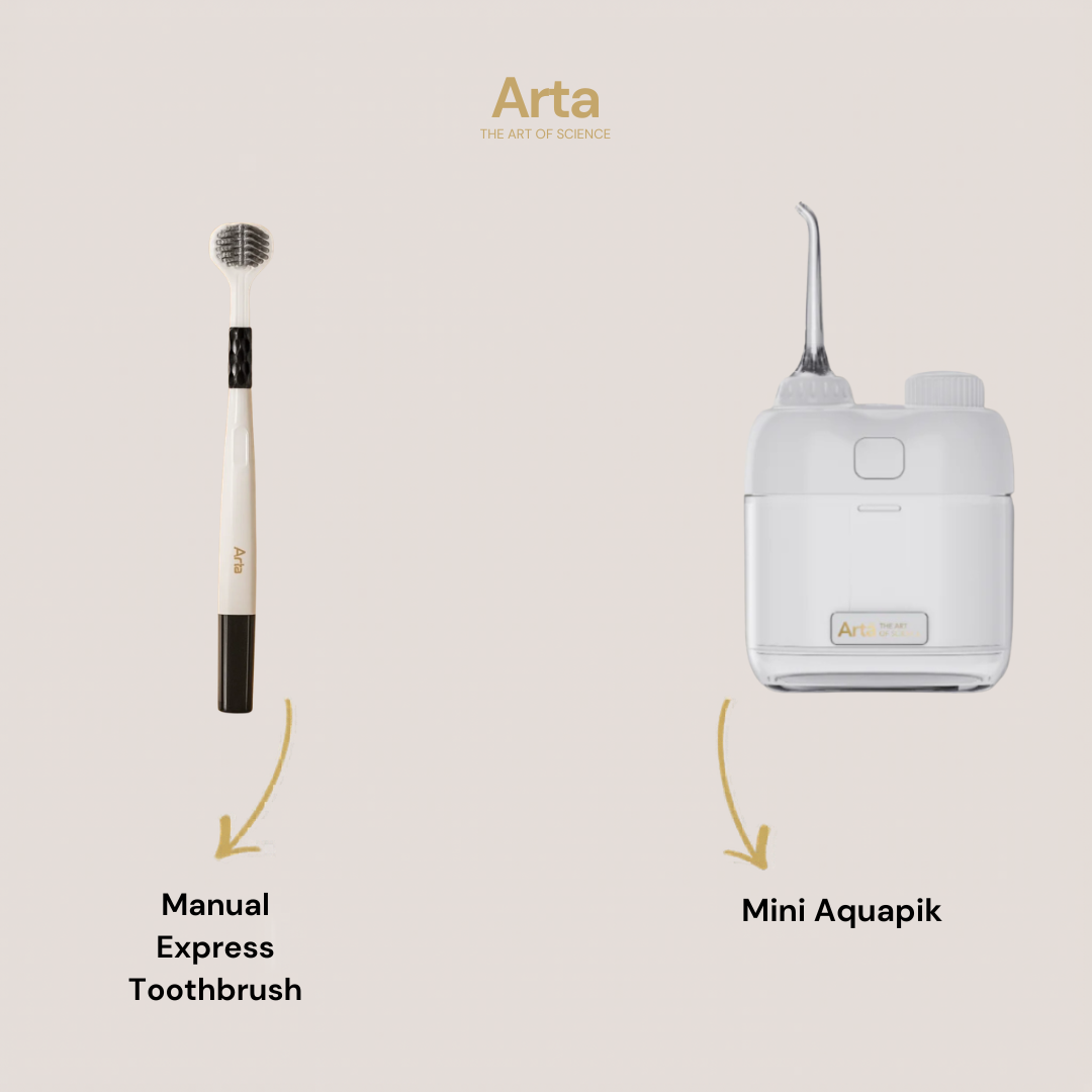 Mini Aquapik + Express Manual Toothbrush